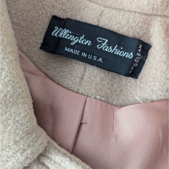 Wellington Fashions Women's Large Tan Wool Vintage Pea Coat Made in USA - Picture 6 of 7